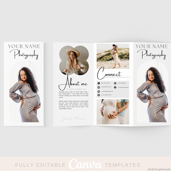 Editable Photography Brochure Canva| Photography Flyer, Marketing Template, Photography Template, Branding Kit Photography, Brochure Print