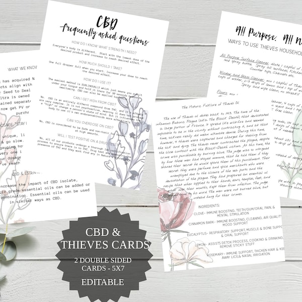 CBD Card Natures Ultra & Thieves Cleaner Card Instant Download Editable Templates 5x7